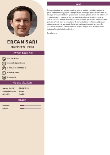 Pratisyen Hekim Cv Örnekleri cv indir